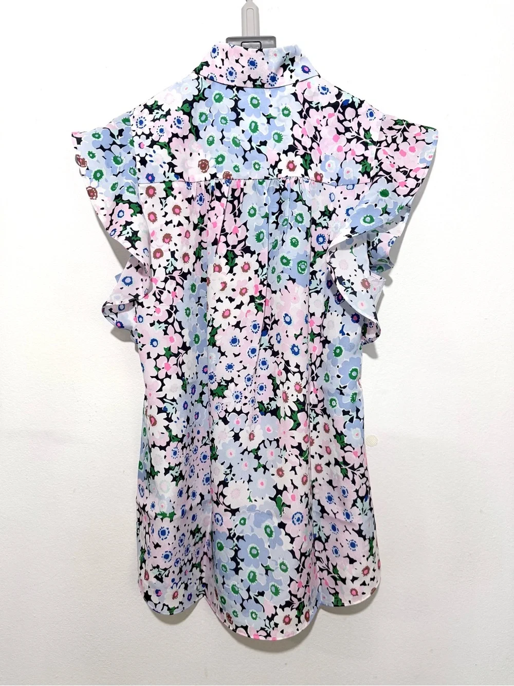 kate spade Pastel Multi Floral Ruffle-Sleeve Dress